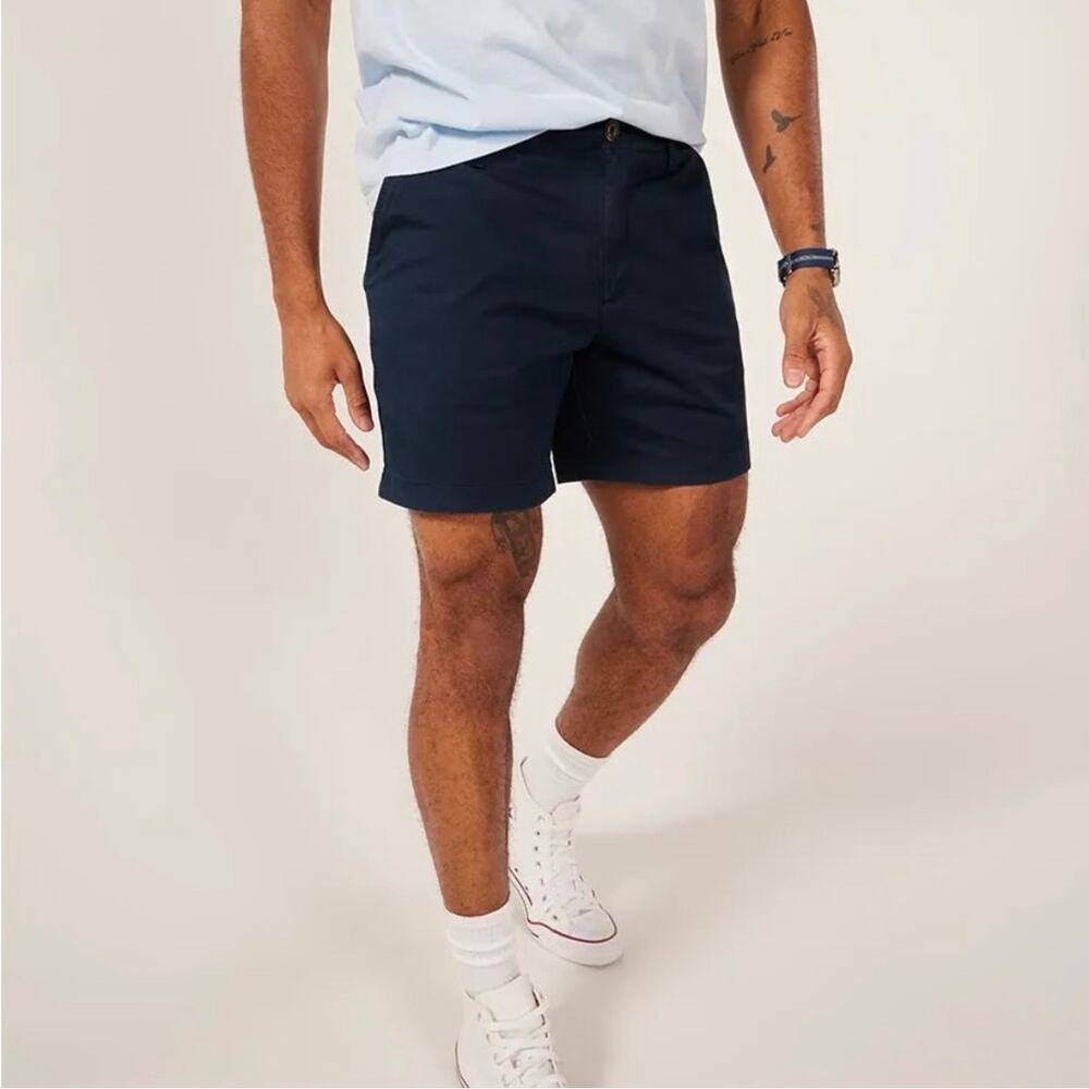 chubbies the armadas original shorts 7" inseam regular fit men small navy twill